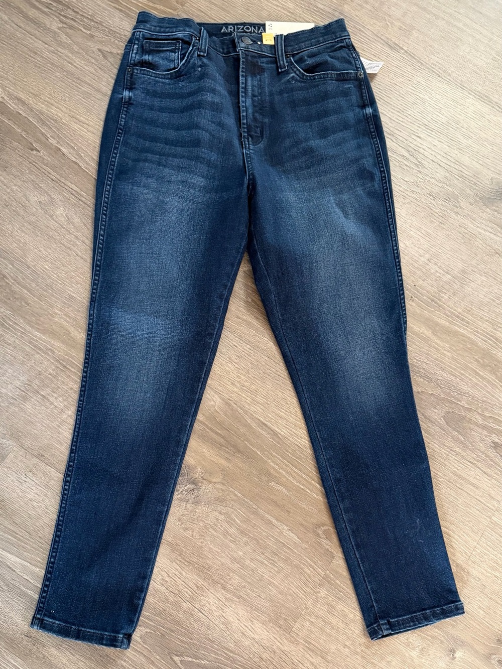 Arizona Jean Company High-Rise Slim Jeans in Dark Blue Wash Size 11